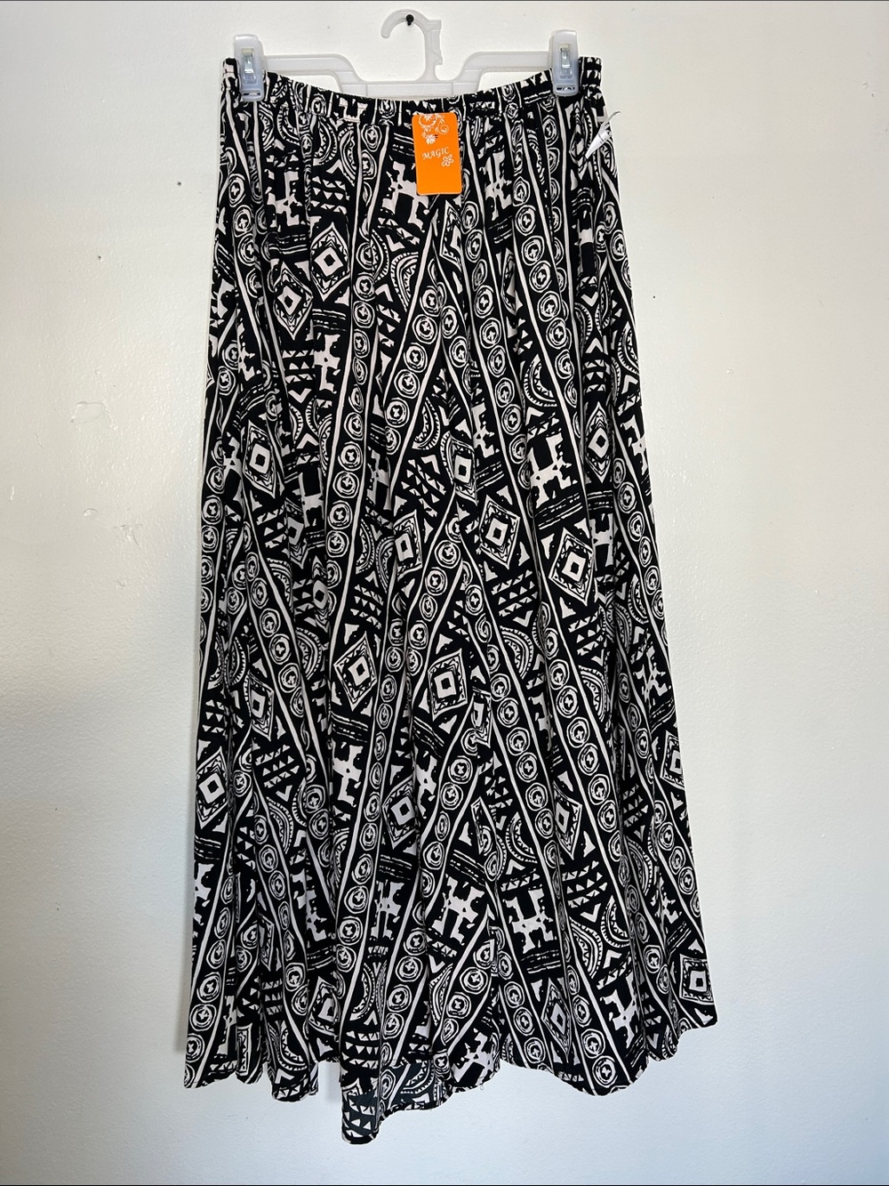 Magic Black and White Geometric Maxi Skirt
